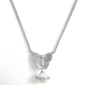 Coach Signature Heritage Butterfly Pearl Short Pendant
Necklace